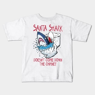 Toilet Shark Santa Kids T-Shirt